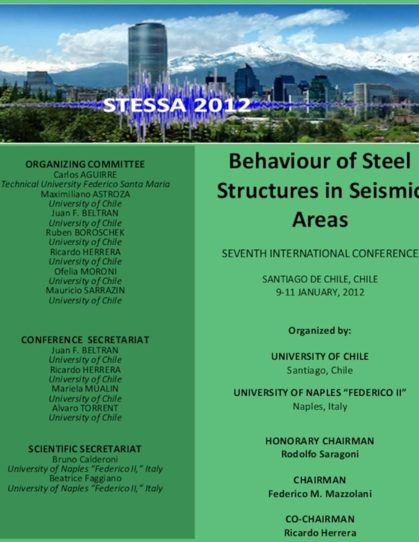 STESSA 2012: Behavior of Steel Structures in Seismic Area
