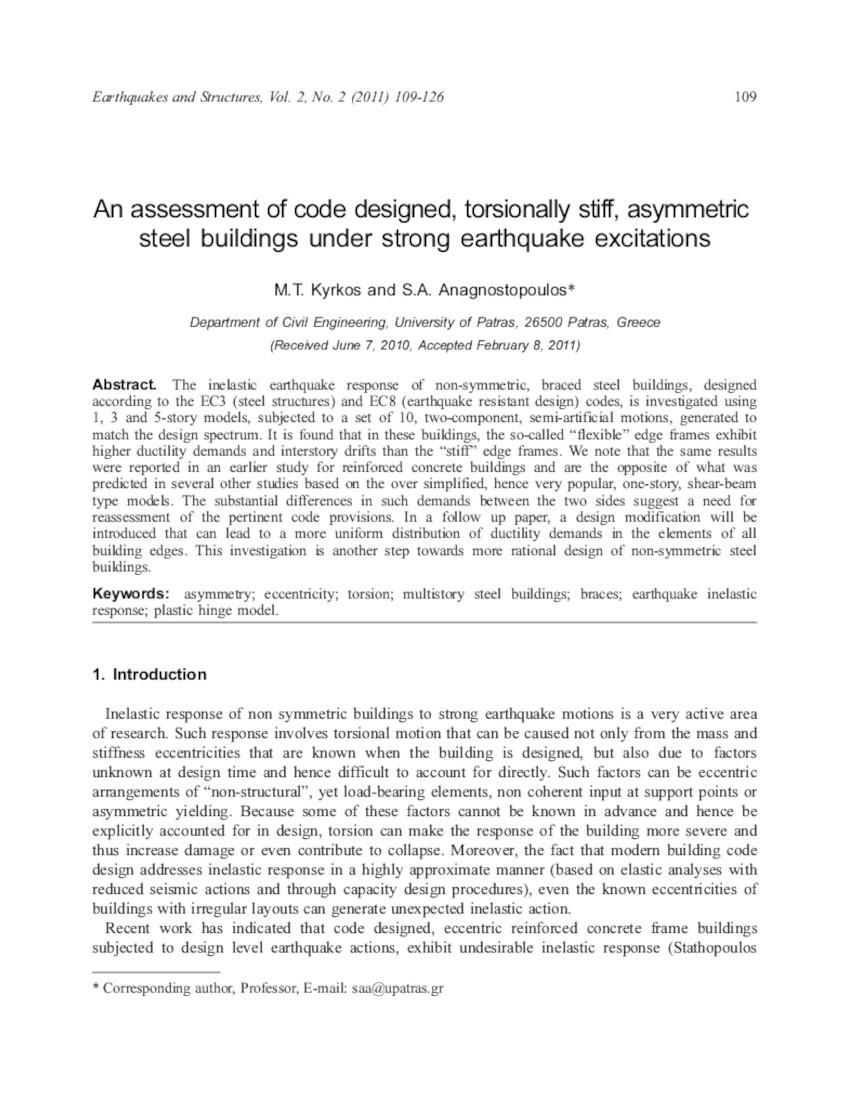 Earthquakes and Structures, Vol. 2, No. 2 (2011) 109-126